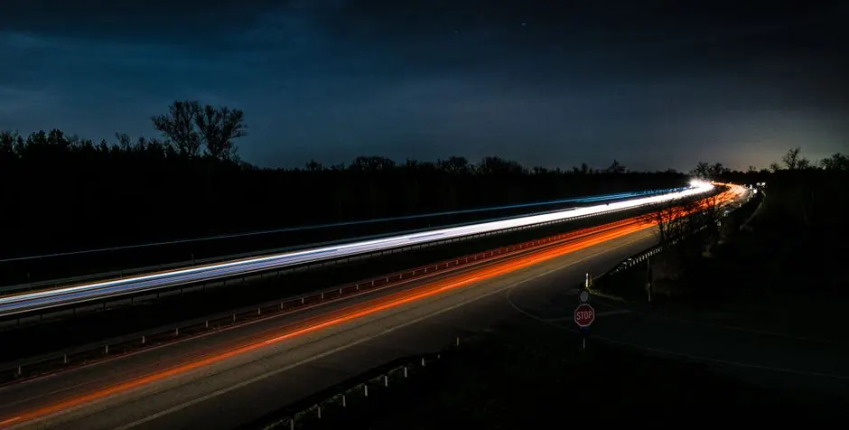 Highway traffic at night